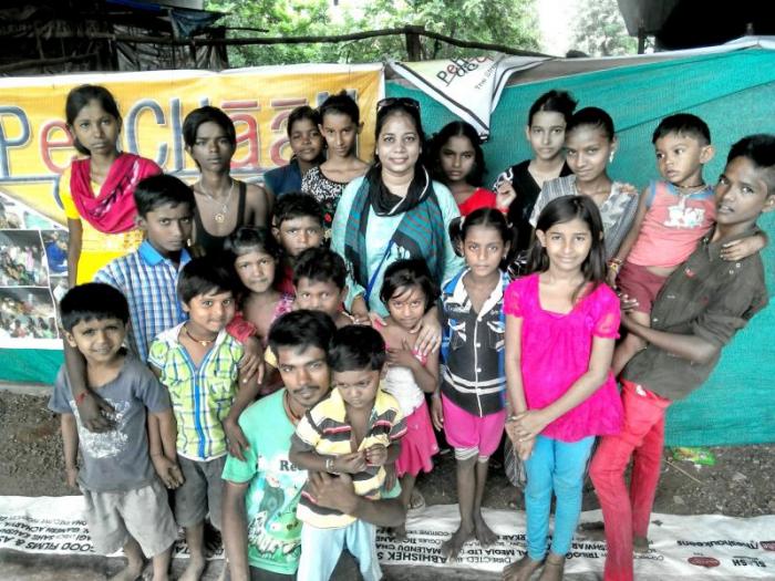 Afsana Parveen with the kids